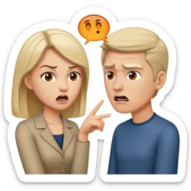 A woman and man getting divorced and arguing sticker