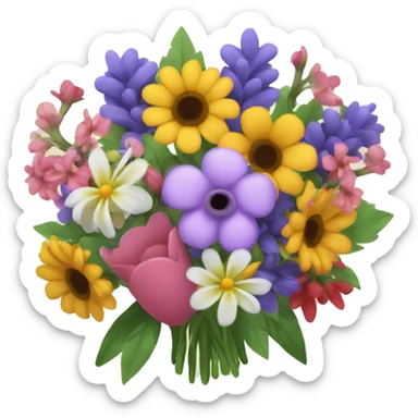 bouquet of assorted flowers sticker