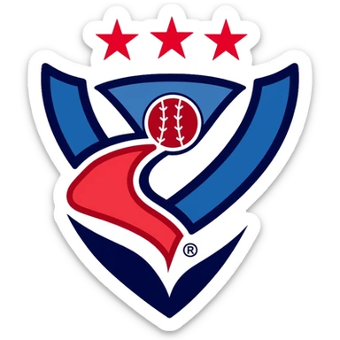 Delhi Capitals cricket team logo, blue and red colors with DC letters, professional sports emblem sticker