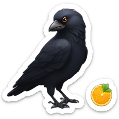 Corbeau noir qui boit du fanta sticker