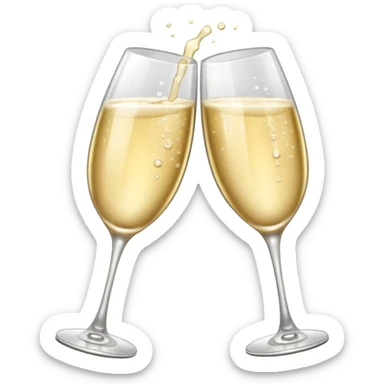 two clinking champagne glasses sticker