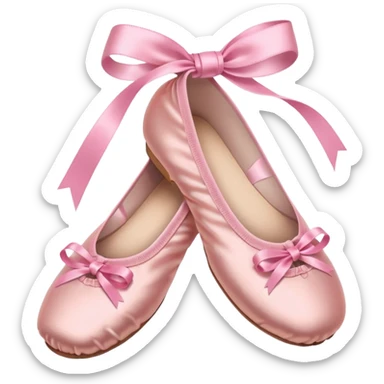 ballet shoes with ribbons sticker