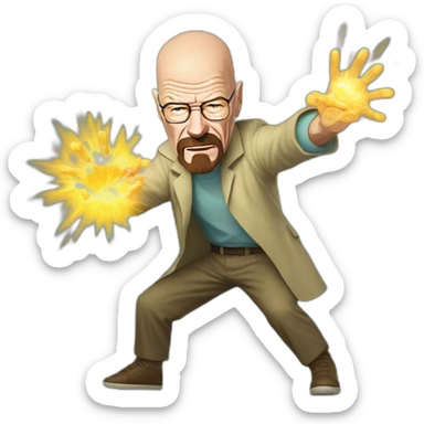 Walter white does a Kamehameha attack sticker