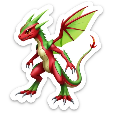  Cool Edgy Shiny Futuristic Ethereal Legendary Scizor-Charmeleon-Digimon-Schyther-Flygon-hybrid full body sticker