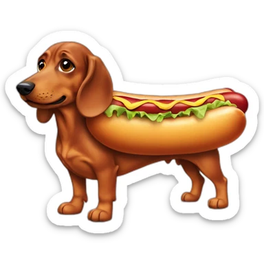 Teckel with hot dog costume sticker