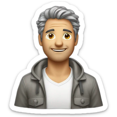 Un homme avec des cheveux qui ressemblent à des oreilles de koala sticker