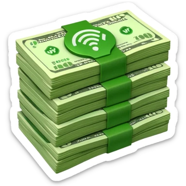 wifi money bill stack sticker
