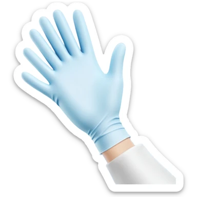 3D render of Latex Glove, forensic investigation aesthetic, sterile clinical lighting, cool blue undertones, sharp high-contrast details, professional clean look. sticker