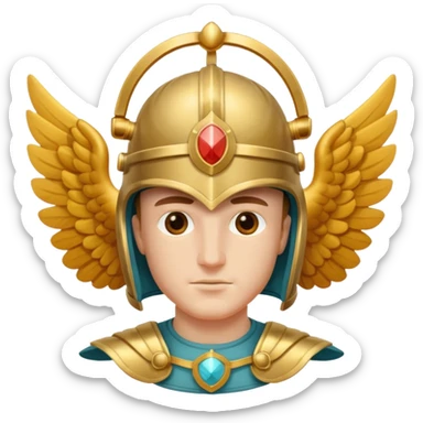 hermes wearing a winged helmet sticker
