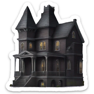 Side view Nevermore Academy. Haunted Addams house.  sticker