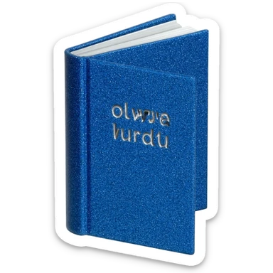 blue glittery book sticker