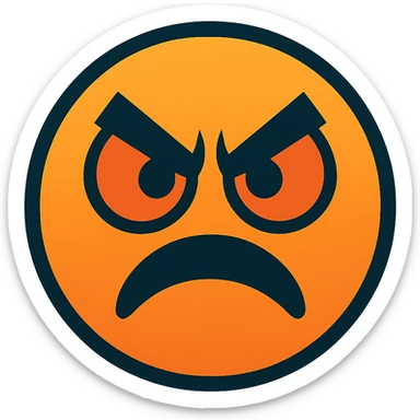 vibrant toon style angry emoji face sticker