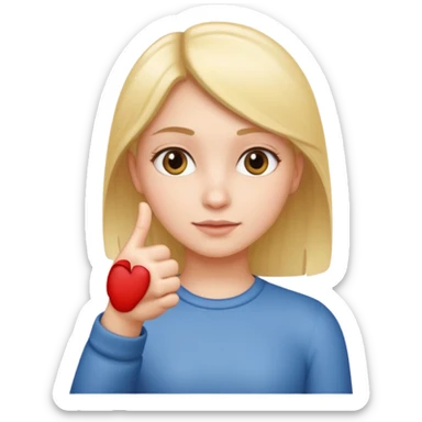 Emoji of a girl showing something is small with thumb and index finger close together sticker