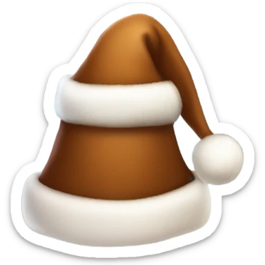brown santa claus hat with shimmering garland sticker