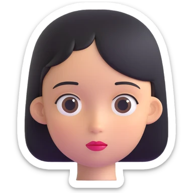 girl with oval flat head sticker