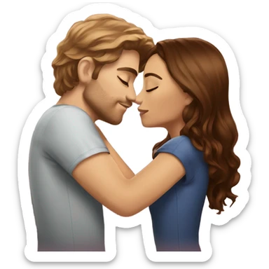 Mexican gotg girl kissing brown haired white boy  sticker