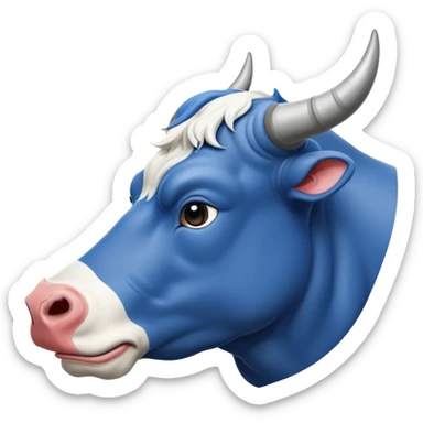 D’un taureau de la race blanc bleu belge de profil sticker