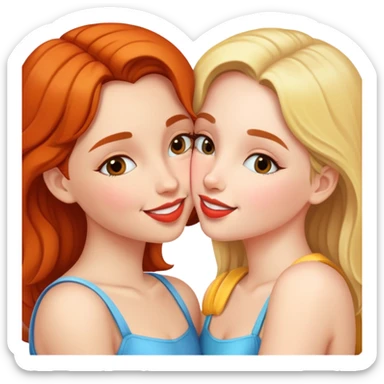 Two girls kissing sticker