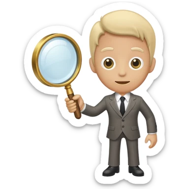 Magnifying glass that has limbs and a suit on(should look like the character Rodger from Dandy’s World) sticker