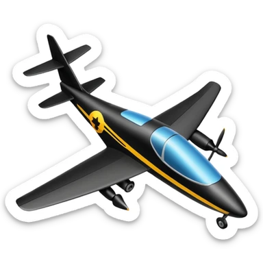 Emoji of a black rc plane sticker