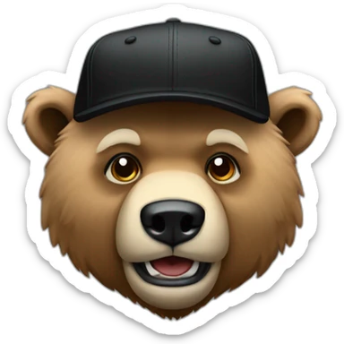 Grizzlybear with black cap sticker