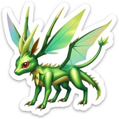 Shiny Exotic Flygon-Leafeon-Scyther-Hybrid-Creature sticker