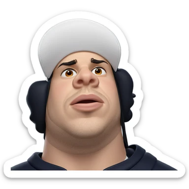 male portrait in baseball cap sticker