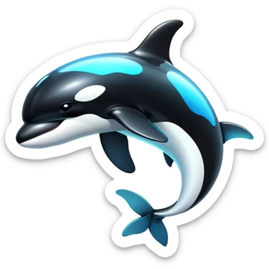 dystopian cybernetic android orca sticker