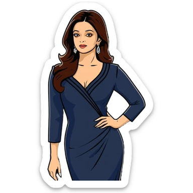 Aishwarya Rai, Bollywood actress, Miss World, elegant pose sticker