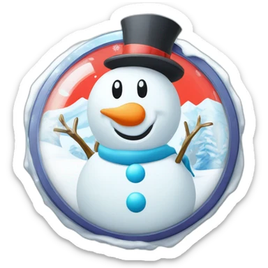 Snowman Badge Medal Epic Mystery Legendary NewYear PokemonTheme Pokeball Snowfall Snowballs sticker