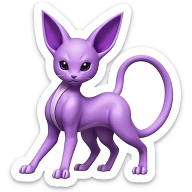 Mewtwo--Espeon-Fakémon-hybrid-creature (full body)  sticker