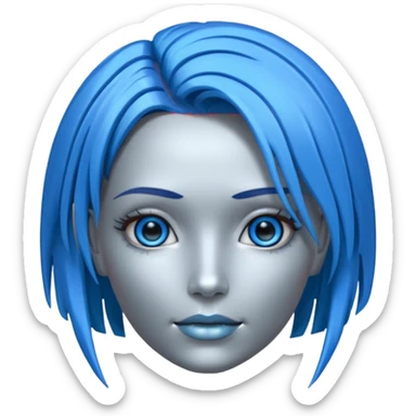 female different hair color metalic robot face like 3rd picture of the last one sticker