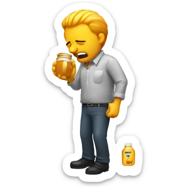 Man vommiting honey sticker