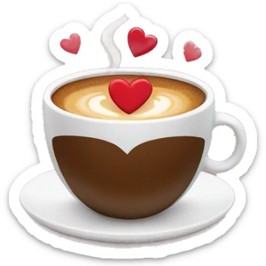 Coffee with hearts sticker