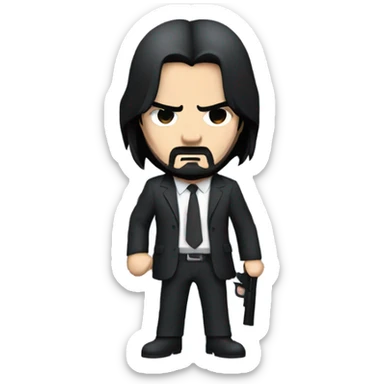 John wick with a gun  sticker
