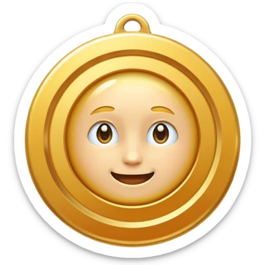 gold medal with no engraved on it sticker