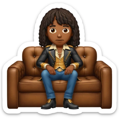 Rick james on a couch sticker