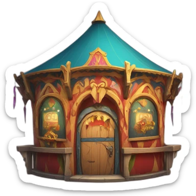 medieval funhouse decorated in a carnival way sticker