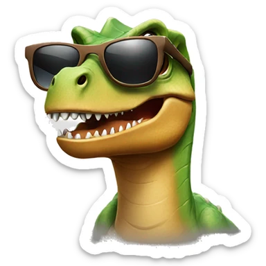 dinosaur wearing sunglasses  sticker