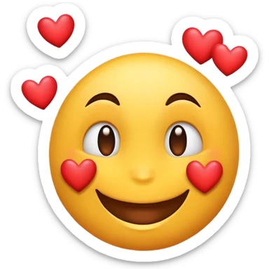 Happy face with hearts  sticker