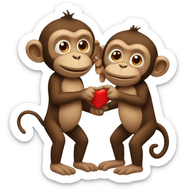 two monkeys in love sticker
