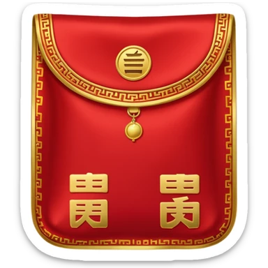 福 a red pocket with Chinese characters on it sticker