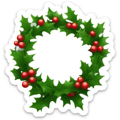 Wreath of Xmas holly sticker