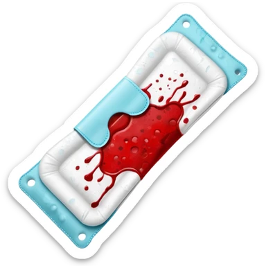 a sanitary pad with some blood splatters on it  sticker