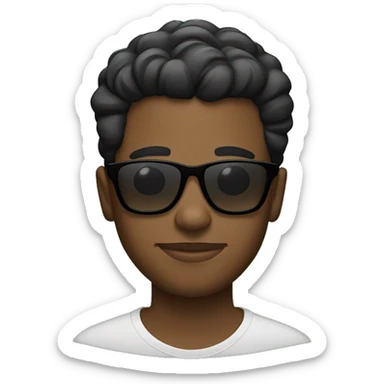 inspired black guy with shades and a high fade sticker