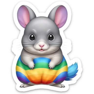 rainbow colored chinchilla sticker