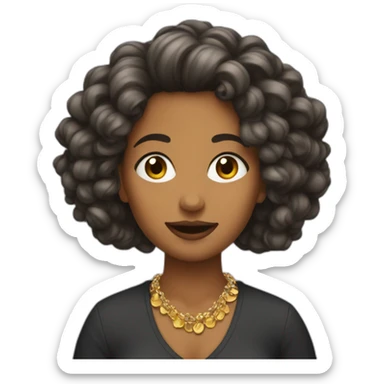 Femme qui se fait des boucles sticker