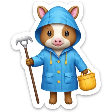 Raincoat Farm Animals sticker