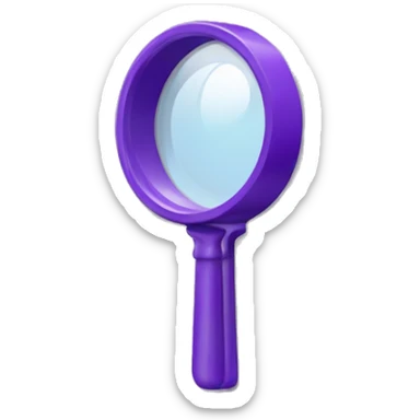 purple magnifying glass with clear lens 2d  sticker
