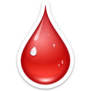 Water drop red sticker